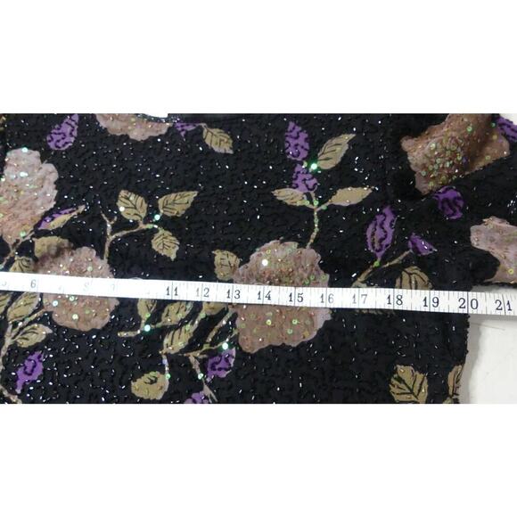 Sean Collection Silk Sequin Top LARGE Women's Glam Country Club Yacht Gala - Picture 11 of 13